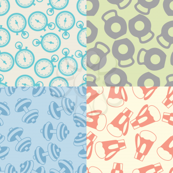 Seamless patterns of sport icons.
