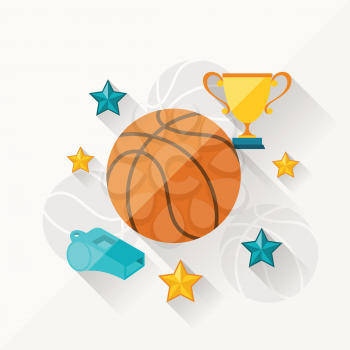 Illustration concept of basketball in flat design style.