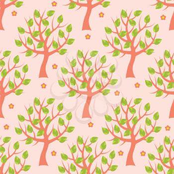 Seamless pattern with summer trees.
