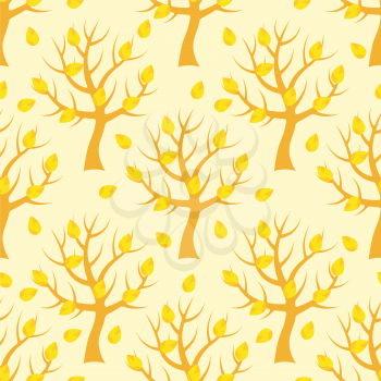 Seamless pattern with autumn trees.