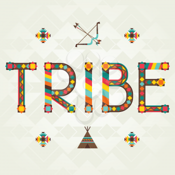 Tribe design word with ornament.