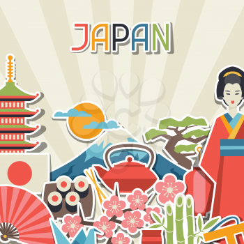 Japan background design. Illustration on Japanese theme.