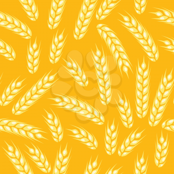Seamless pattern with ears of wheat.