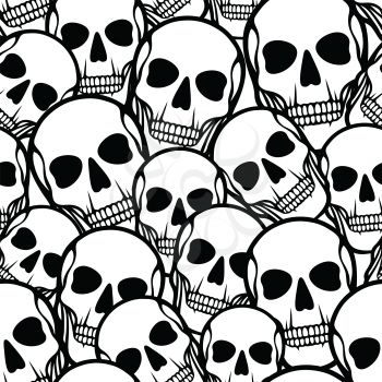 Seamless pattern abstract with skulls.