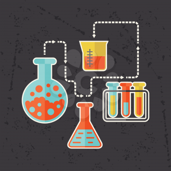 Science concept illustration in flat design style.