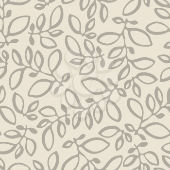 Seamless nature pattern with stylized abstract leaves.