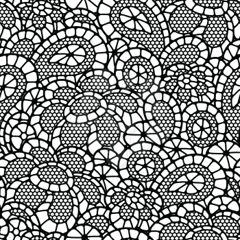 Seamless vintage fashion lace pattern with abstract flowers.