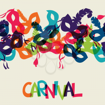 Celebration festive background design with carnival masks.
