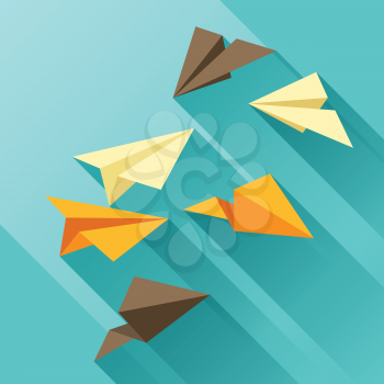 Illustration of paper planes in flat design style.