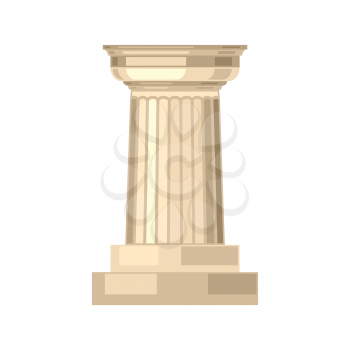 Doric realistic antique greek marble column isolated.