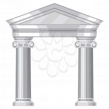 Ionic realistic antique greek temple with columns.