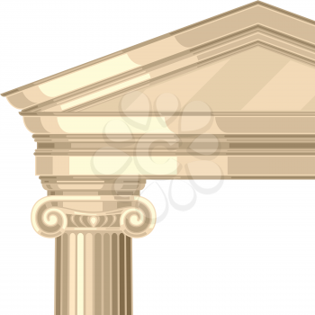 Ionic realistic antique greek temple with columns.