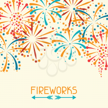 Background design with abstract fireworks and salute.