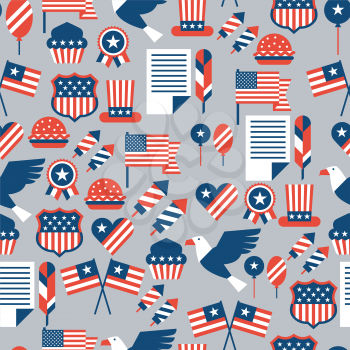 United States of America Independence Day seamless pattern.