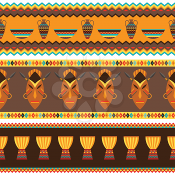 Ethnic african abstract geometric seamless fabric pattern.