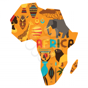 African ethnic background with illustration of map.