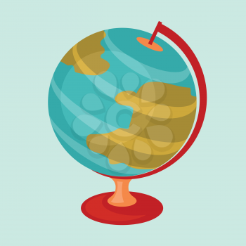 Education icon cartoon abstract stylized school globe.