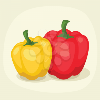 Stylized vector illustration of fresh ripe peppers.