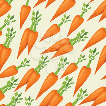 Seamless vector pattern with fresh ripe carrots.