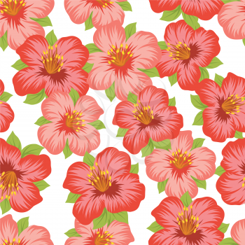 Seamless floral pattern with pretty stylized flowers.