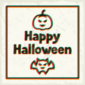 Happy halloween greeting card with effect overlay.