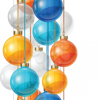 Holiday seamless pattern design with christmas balls.