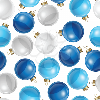 Holiday seamless pattern design with christmas balls.