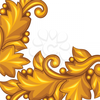 Background with baroque ornamental floral gold elements.