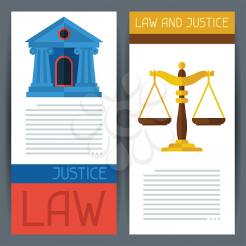 Law and justice vertical banners in flat design style.