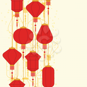 Chinese New Year seamless pattern with lanterns.