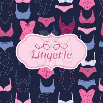 Fashion lingerie background design with female underwear.