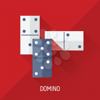 Game illustration with domino in flat design style.