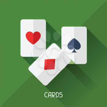 Game illustration with cards in flat design style.