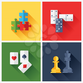 Set of game icons in flat design style..