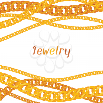 Background with beautiful jewelry gold chains. 