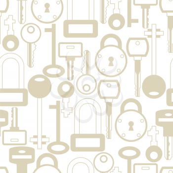 Seamless pattern with locks and keys icons.