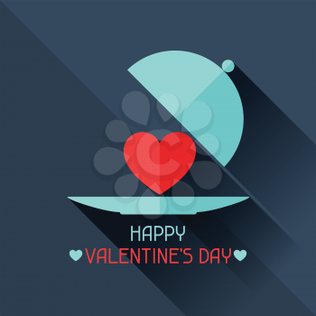 Happy Valentine's conceptual illustration in flat style.