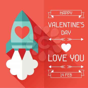 Happy Valentine's conceptual illustration in flat style.
