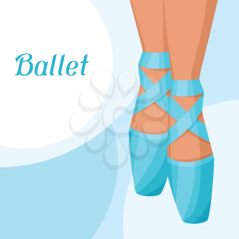 Invitation card to ballet dance show with pointe.
