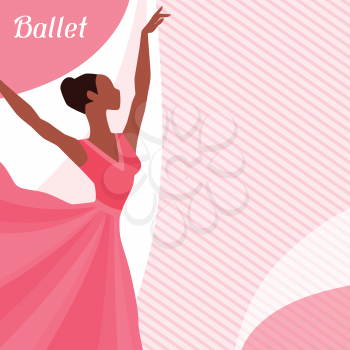 Invitation card to ballet dance show with ballerina.