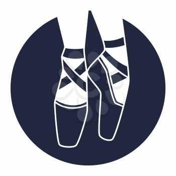 Emblem of dance studio with ballet pointe shoes.