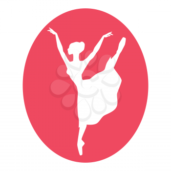 Emblem of dance ballet studio with ballerina silhouette.