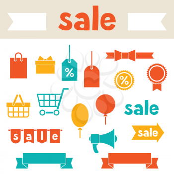 Sale and shopping icons various design elements.