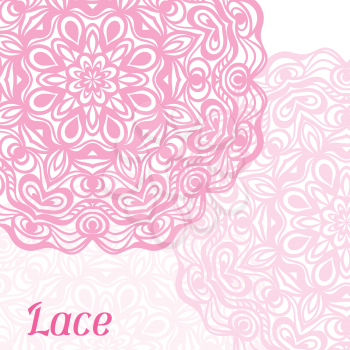 Background with hand drawn ornamental round lace doily.