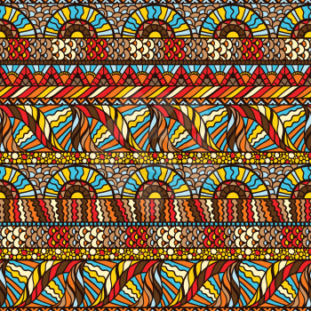 Ethnic seamless pattern with hand drawn ornament.