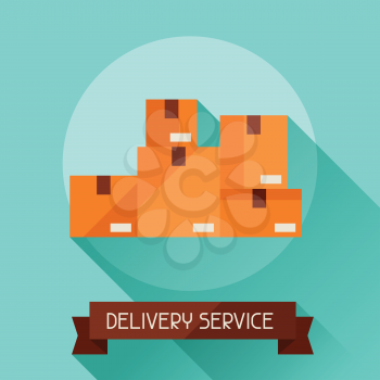 Delivery service icon on background in flat design style.