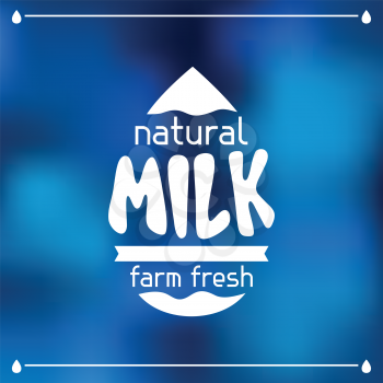Milk emblem design on abstract mesh background.