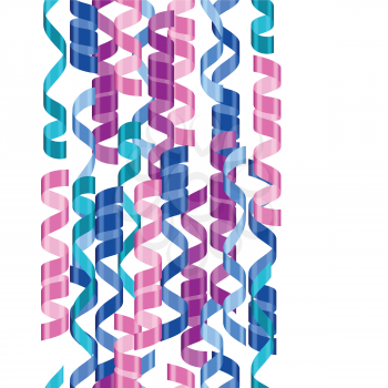 Celebration carnival seamless pattern with colored streamers.
