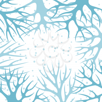 Winter background design with abstract stylized trees.