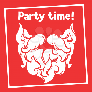 Party time background with Santa mustache and beard.